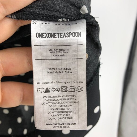 One Teaspoon Women's Black Bonnie Ace Polka Dot Off-the-shoulder Top Size XS - Picture 8 of 16